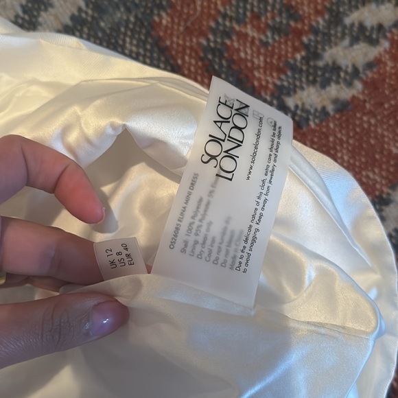 NWT SOLACE London Elina Mini Dress in Cream US 8/UK 12 - Picture 9 of 9